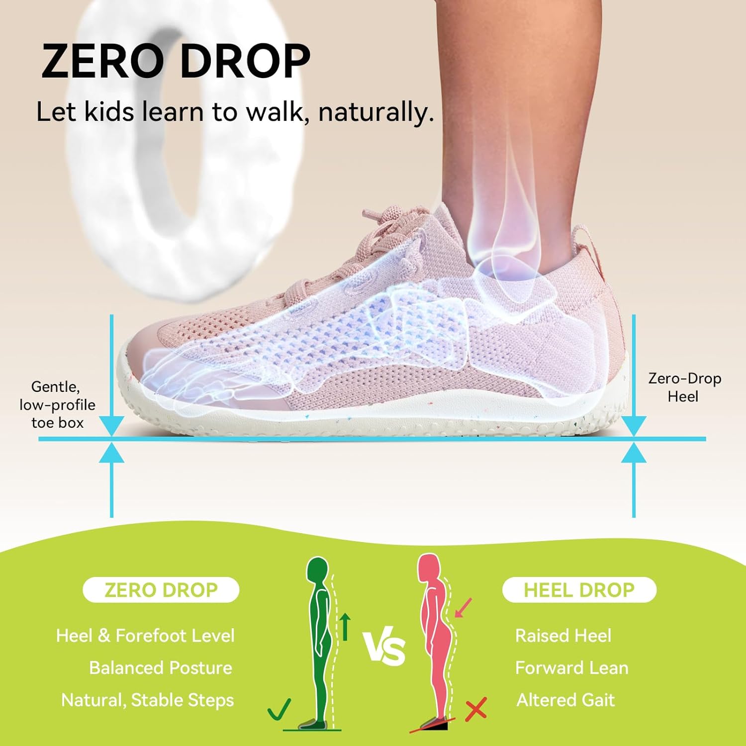 Toddler Barefoot Shoes - Wide Toe Box Zero Drop Flexible Lightweight Sneakers - Breathable Non-Slip Easy On/Off Skin-Friendly Minimalist for Indoor Outdoor Walking Running - Image 3