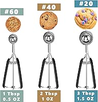 Vista 2 de Juego de 3 cucharadas para galletas, incluye 1 cucharada, 2 cucharadas, 3 cucharadas, cuchara para masa de galletas, cucharas de galletas