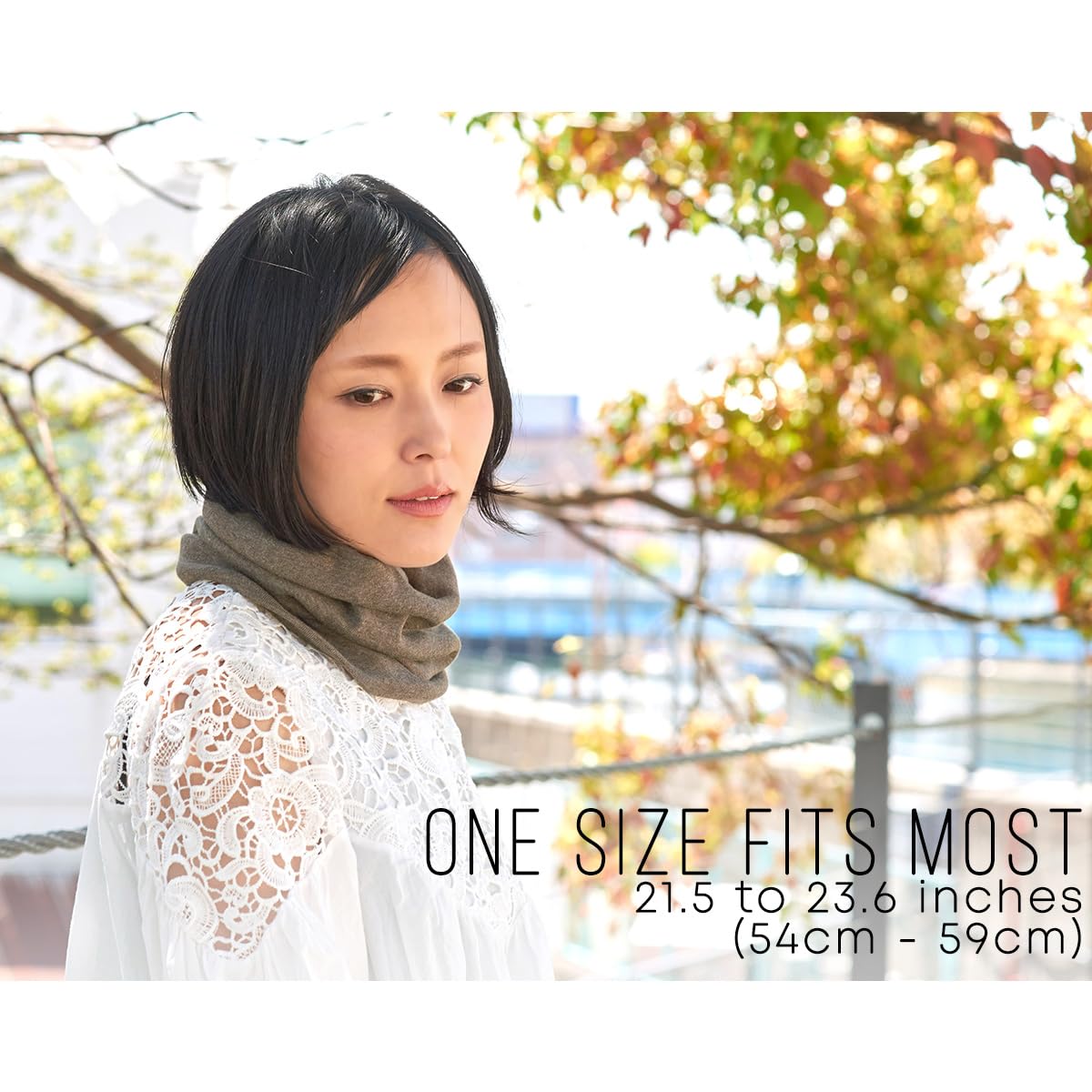 Braga Cuello Para Hombre Et Mujer, 2 IN 1 Bufanda Et Cinta Para Cabeza Más Cálido Orgánico Algodón Hecho En Japón