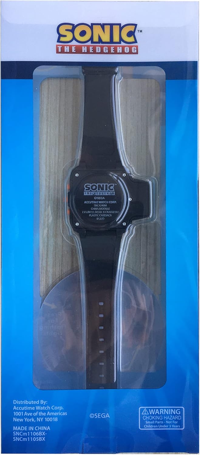 Sonic The Hedgehog Kids Flashlight LCD Watch – Black and Orange Design, Digital Display, Light-Up Feature, Adjustable Strap, Durable Build, Fun Sonic Artwork, Great for Gamers – Fits Wrists 5.5” to 8” - Image 5