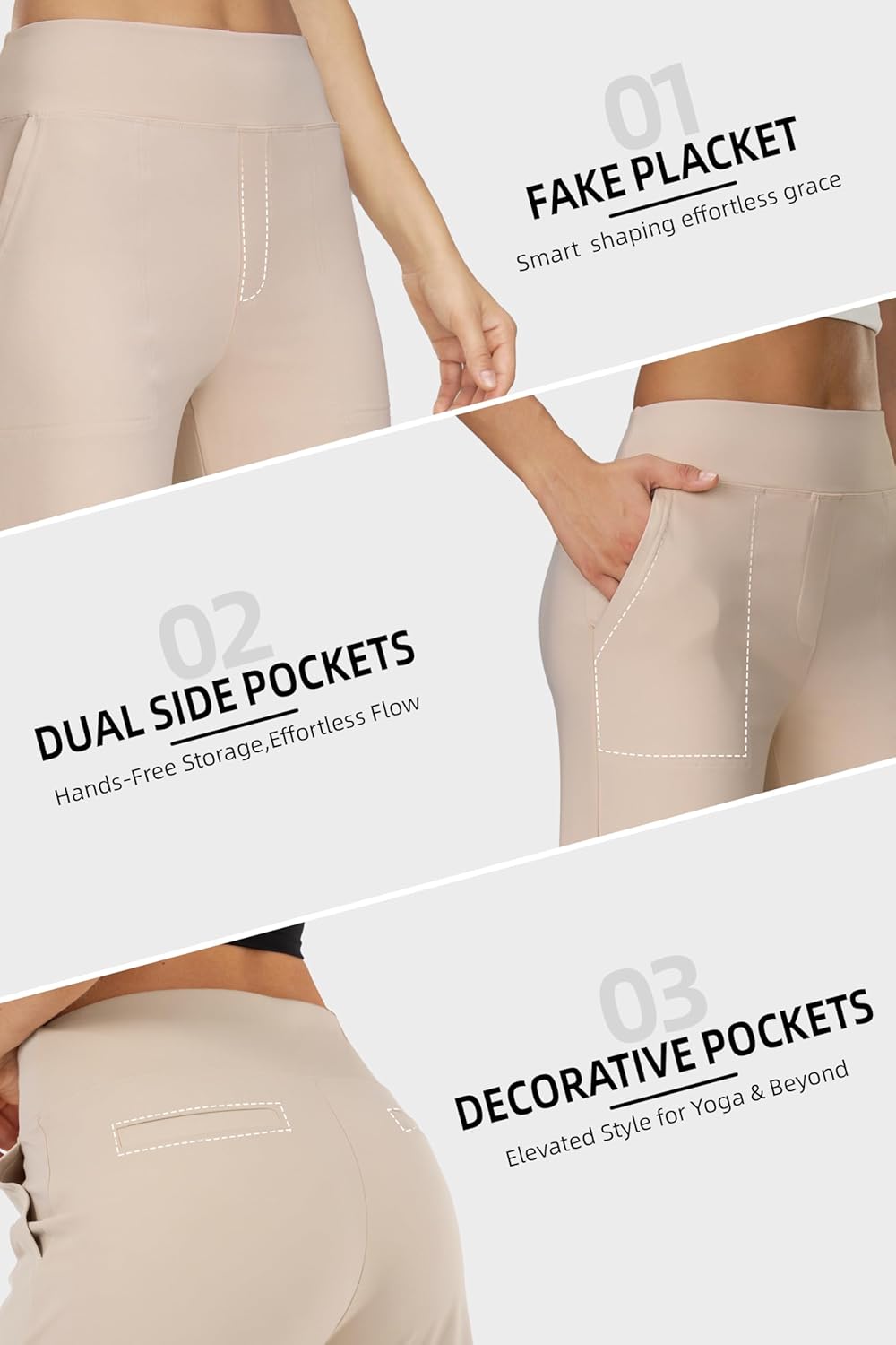 Wide Leg Yoga Pants with Pockets for Women High Waisted Casual Dresses Pants - Image 5