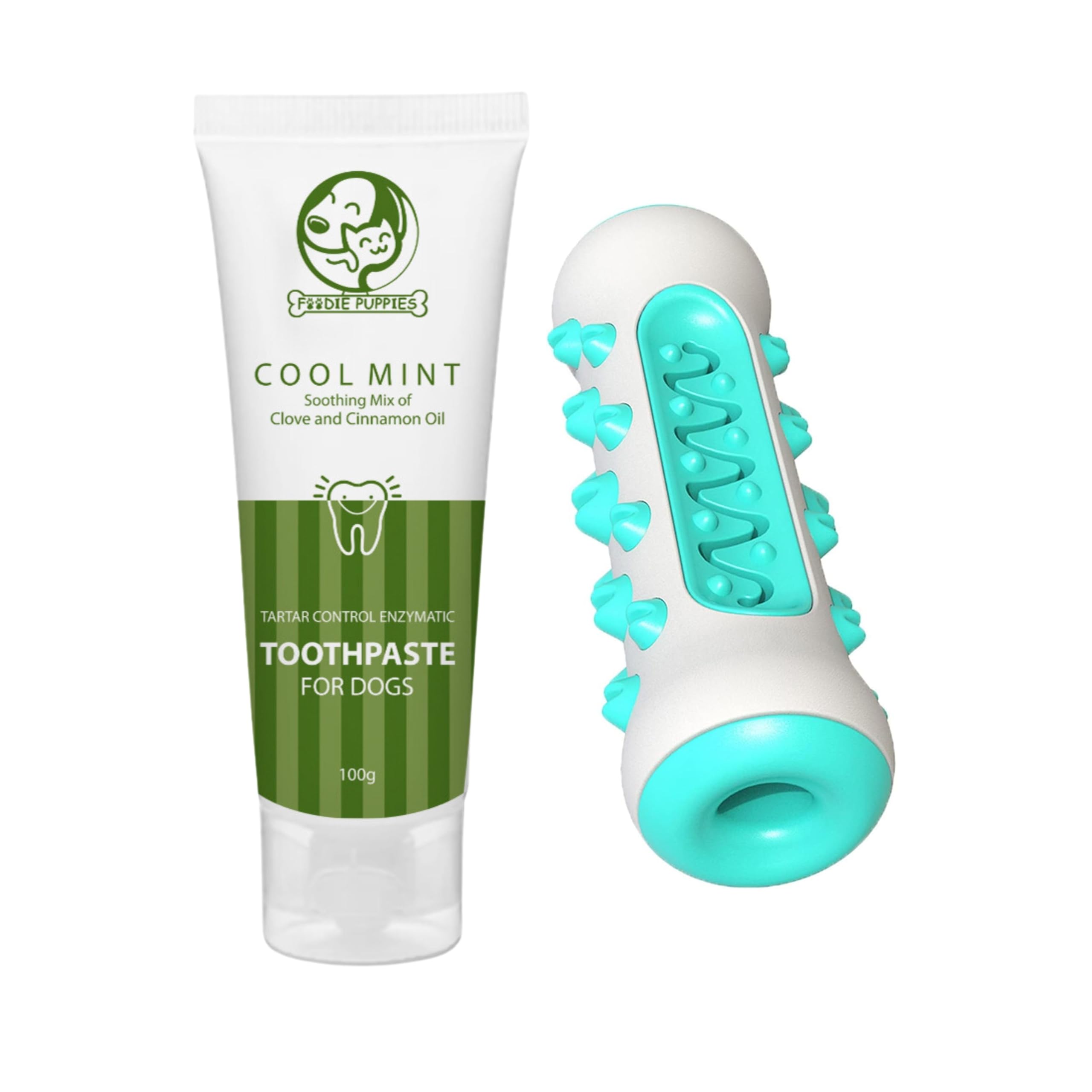 Foodie Puppies Dog Dental Oral Care Combo of Toothpaste and Teething Chew Toy - (Gum Guard Stick + Coolmint Toothpaste, 100gm) Soothing Mix of Clove and Cinnamon Oil and Hard Chew Toy (B0CKDZ97Q4) Amazon Price History, Amazon Price Tracker