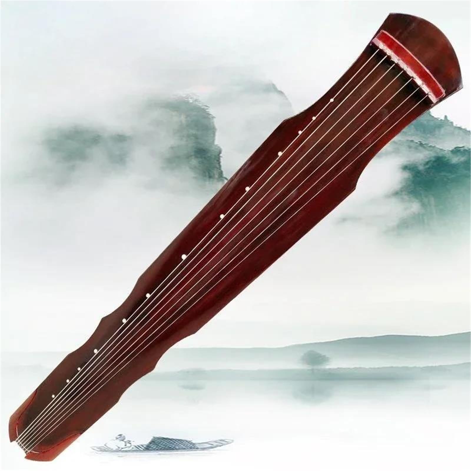 Guqin Fuxi Professionale Fatto A Mano A 7 Corde Per Esercitarsi Nell'insegnamento Degli Strumenti A Corda Marrone Nero Principianti Guqin(Brown)