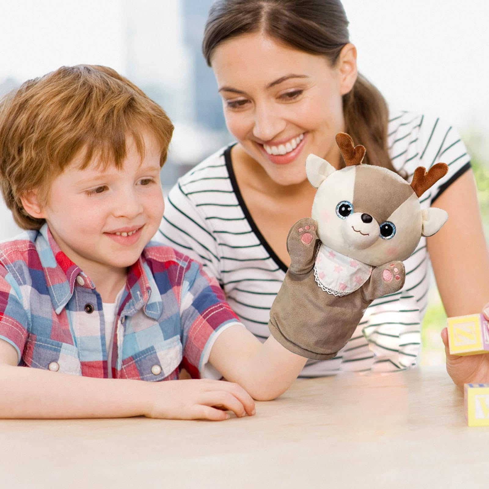 Marionnette De Cerf Réaliste, Marionnettes à Main D'animaux,Marionnettes à Main En Peluche | Jouets De Marionnettes De Conte, Marionnettes à Main D'animaux Pour Jeu De Rôle, Théâtre, Accessoires De Ma