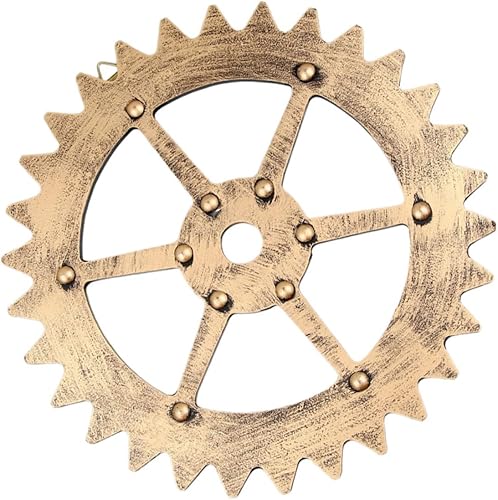 PRETYZOOM Retro Industrial Bar Decorative Gear Hand-painted Wall Art Fall Bar Accessories Decor