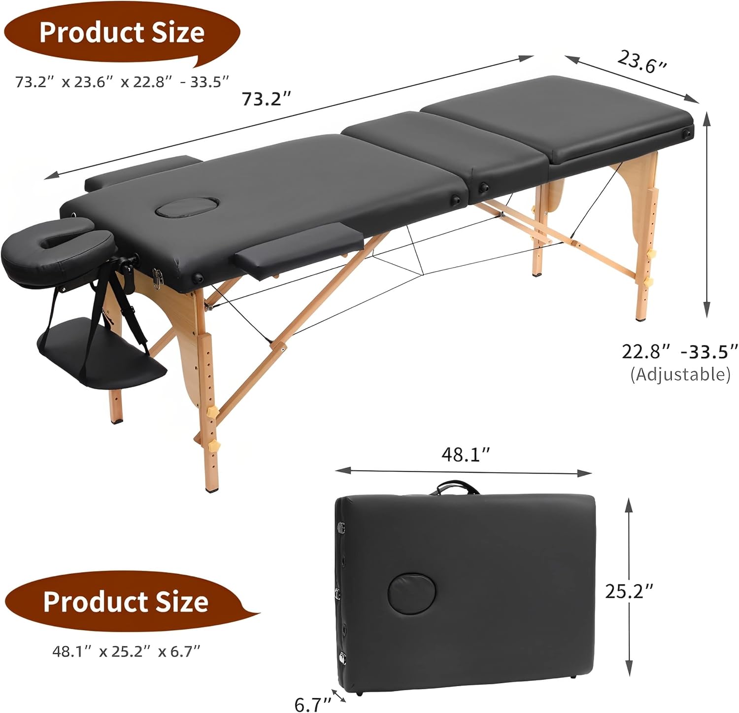 FlamingoCasa Massage Table Portable spa Bed Profesional Tattoo Physical Therapy Eyelash Folding Esthetician Wide Adjustable lash Camilla : Beauty & Personal Care