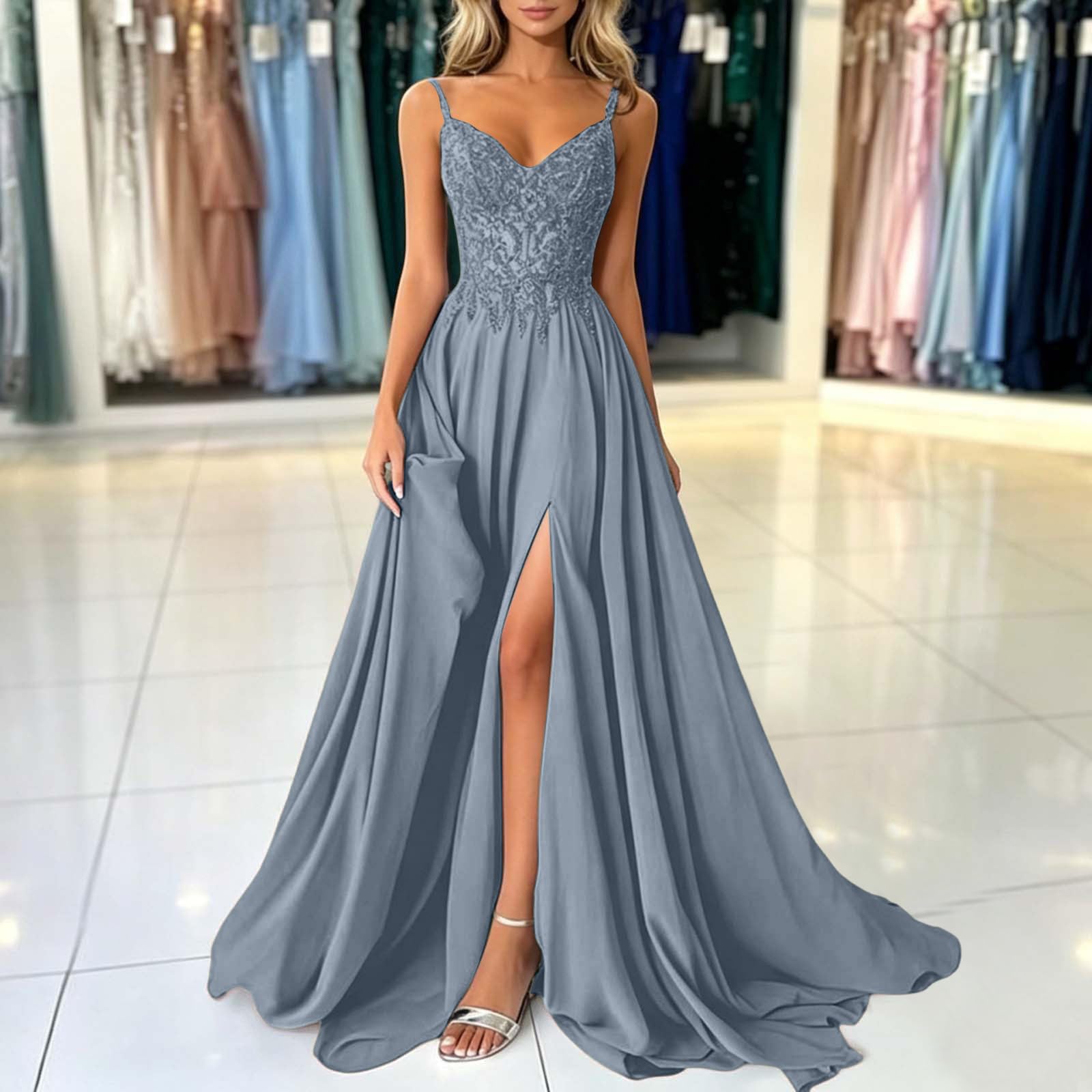 Vestidos de Fiesta Mujer Mujer Vestido Largo Sexy Sin Mangas Vestido de Fiesta para Damas Honor Vestidos Formal Noche Ajustado para Ceremonia Boda