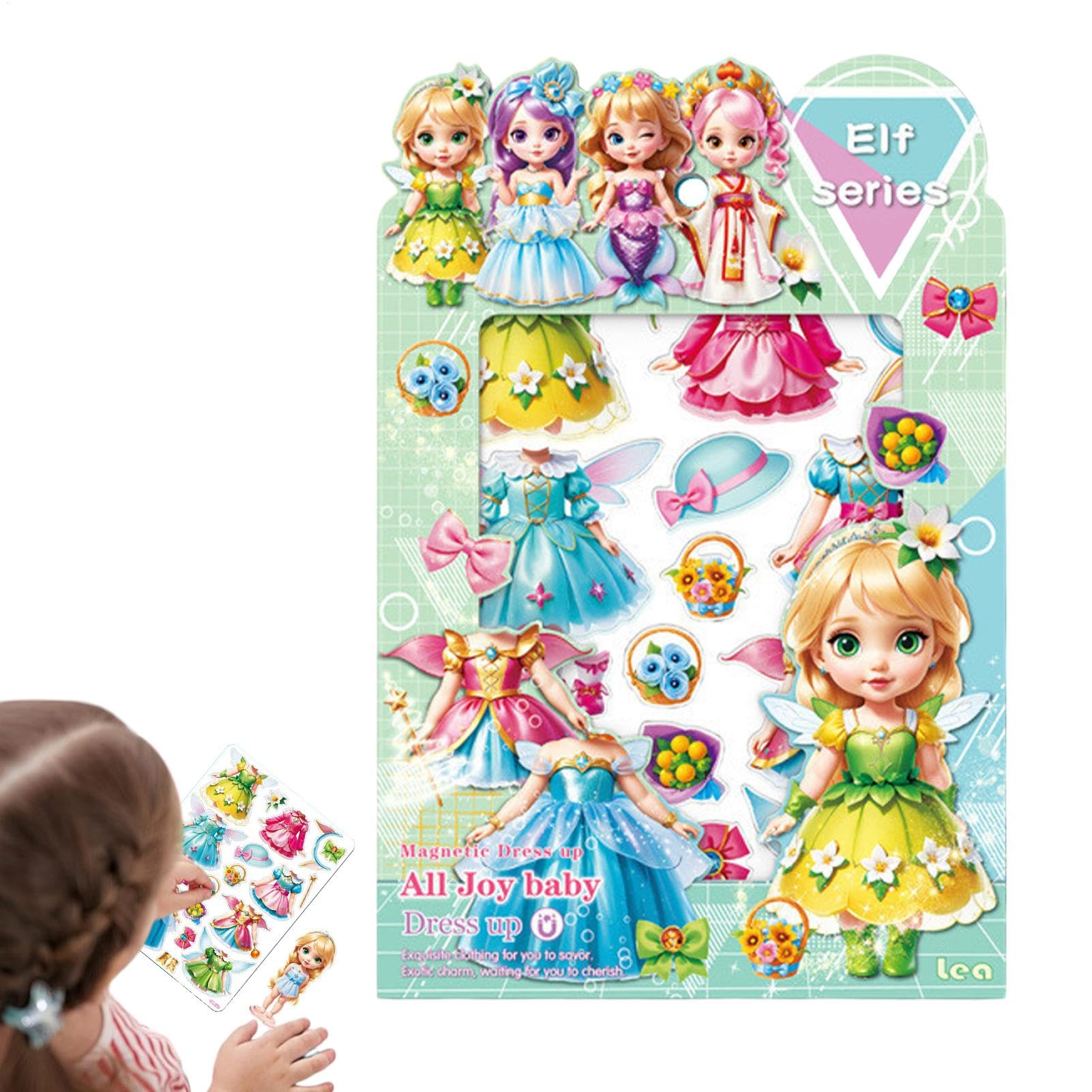 Princesa magnética para Vestir, muñecas de Papel para Vestir - Vestido de Disfraz con Recortes de muñecas de Papel con imán - Rompecabezas de Ropa con imán, muñeca Creativa para Vestir para