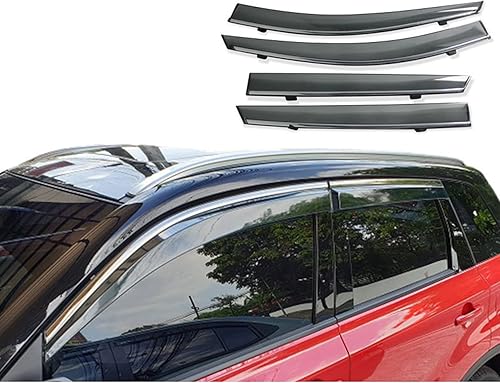 Miniatura 1 de Lyqfff Deflectores de ventana lateral, para Suzuki Grand Vitara 2015 2016 2017 2018 2019 2020 2021, protectores contra la intemperie para ventanas