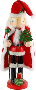 Ornativity Christmas Santa Claus Nutcracker - Holiday Wooden Xmas Nutcracker Santa Figure Home Decoration 13.5"
