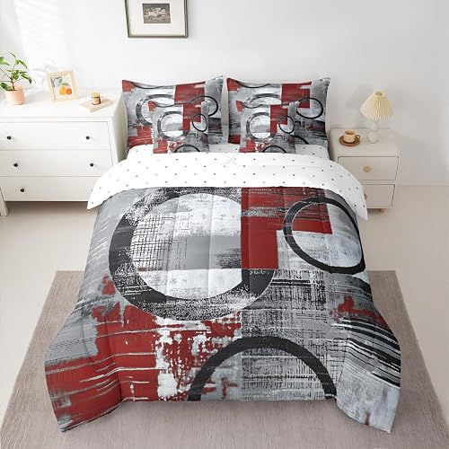 Feelyou Abstract Comforter Set Full Size Luxury Soft 7 Piece