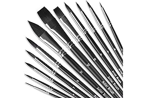 Watercolor Paint Brush Set,12Pcs Princeton Acrylic Painting Brushes,Soft Synthetic Fine Hair Oil Paint Brushes