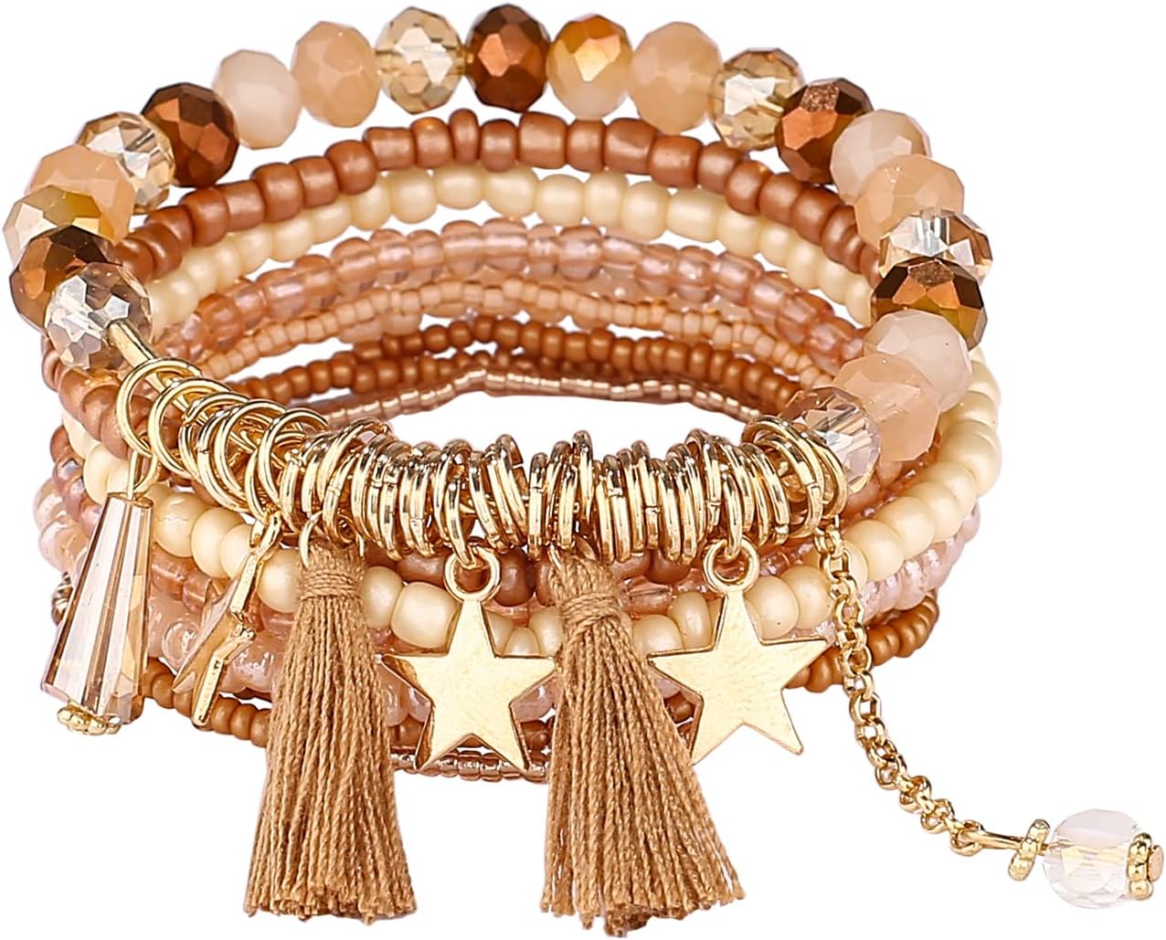 6 sets Bohemian Multilayer tassels bracelet Handmade Wrap Bracelets Bangle Jewelry Bracelets for Women