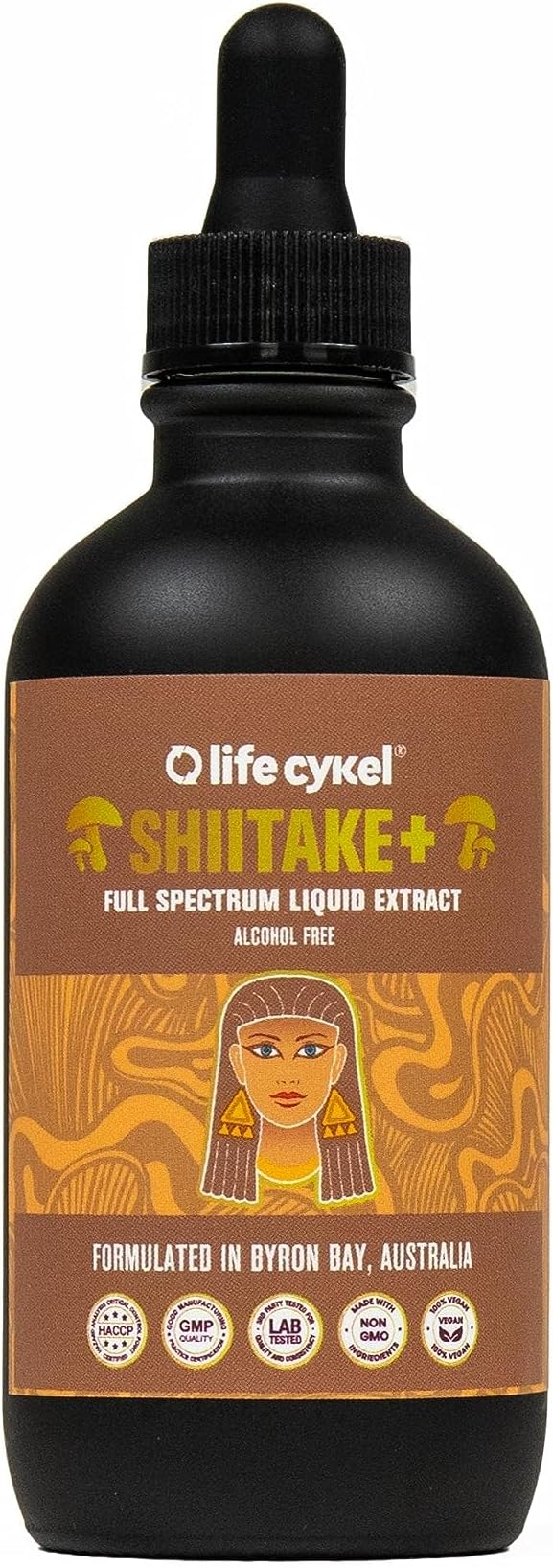 Life Cykel Shiitake Mushroom Liquid Extract | 100% Vegan | Supports Healthy Cholesterol | Helps BP Levels | Heart, Skin & Hair Health | Worlds Most Trusted Mushroom Supplements | 100ml