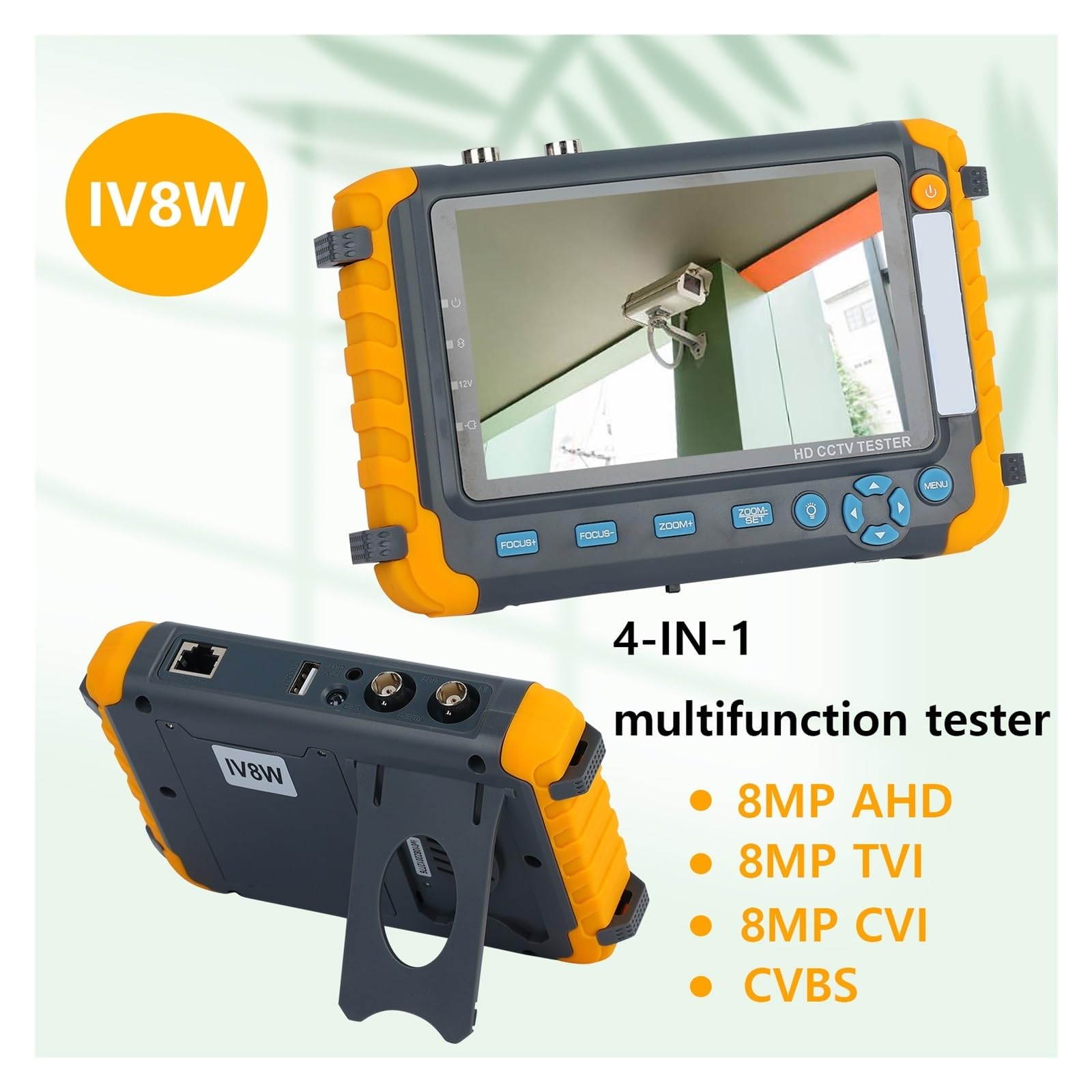 Tester CCTV, Monitor IV8W Cctv AHD TVI CVI CVBS Con Strumento Di Test UTP E Ingresso VGA Portatile Uscita DC12V Alimentato A Batteria