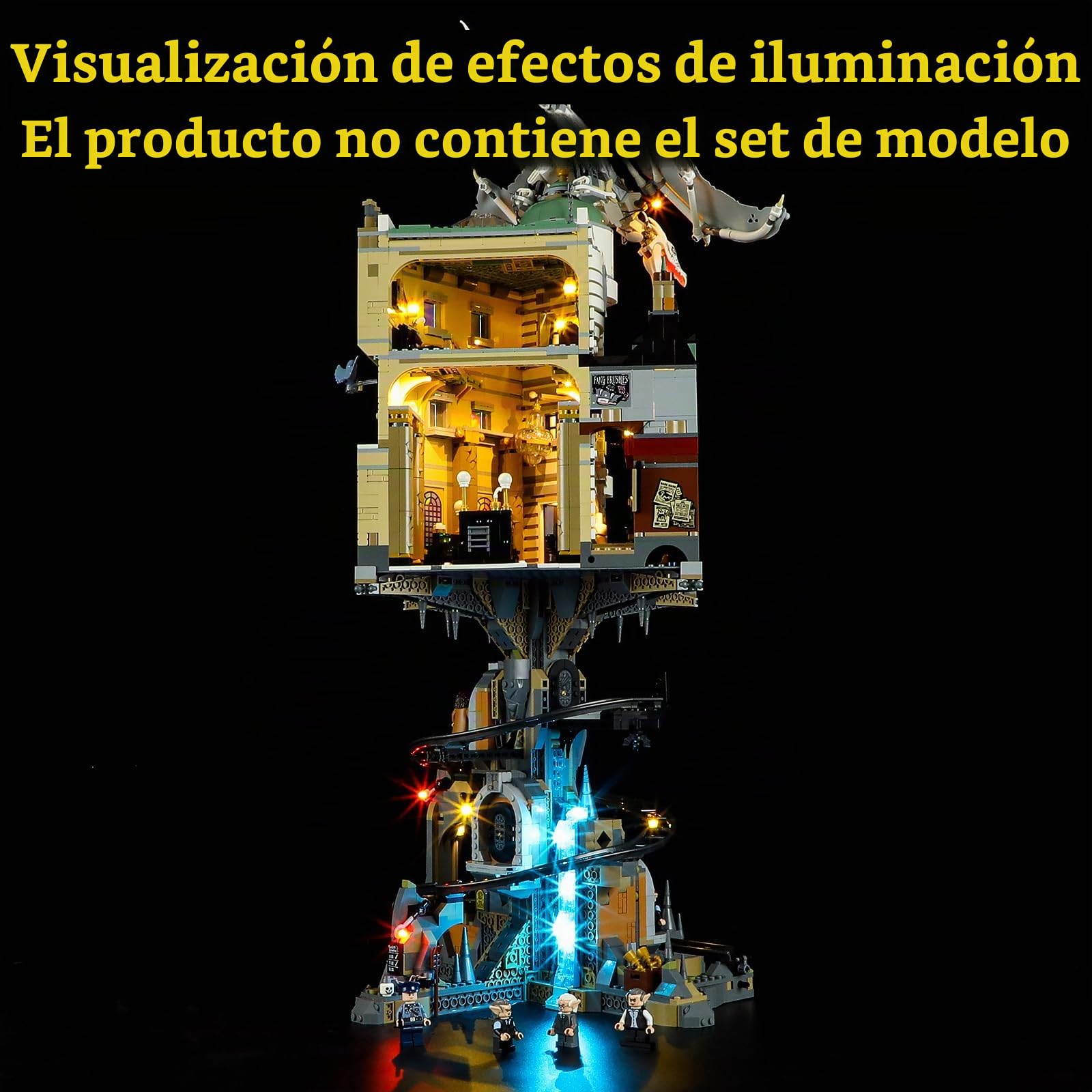 GEAMENT Kit de Luces LED Compatible con Lego Harry Potter Banco Mágico Gringotts (Gringotts Wizarding Bank) - Conjunto de luz por Edición por Coleccionistas 76417 (Juego Modelo no Incluido)