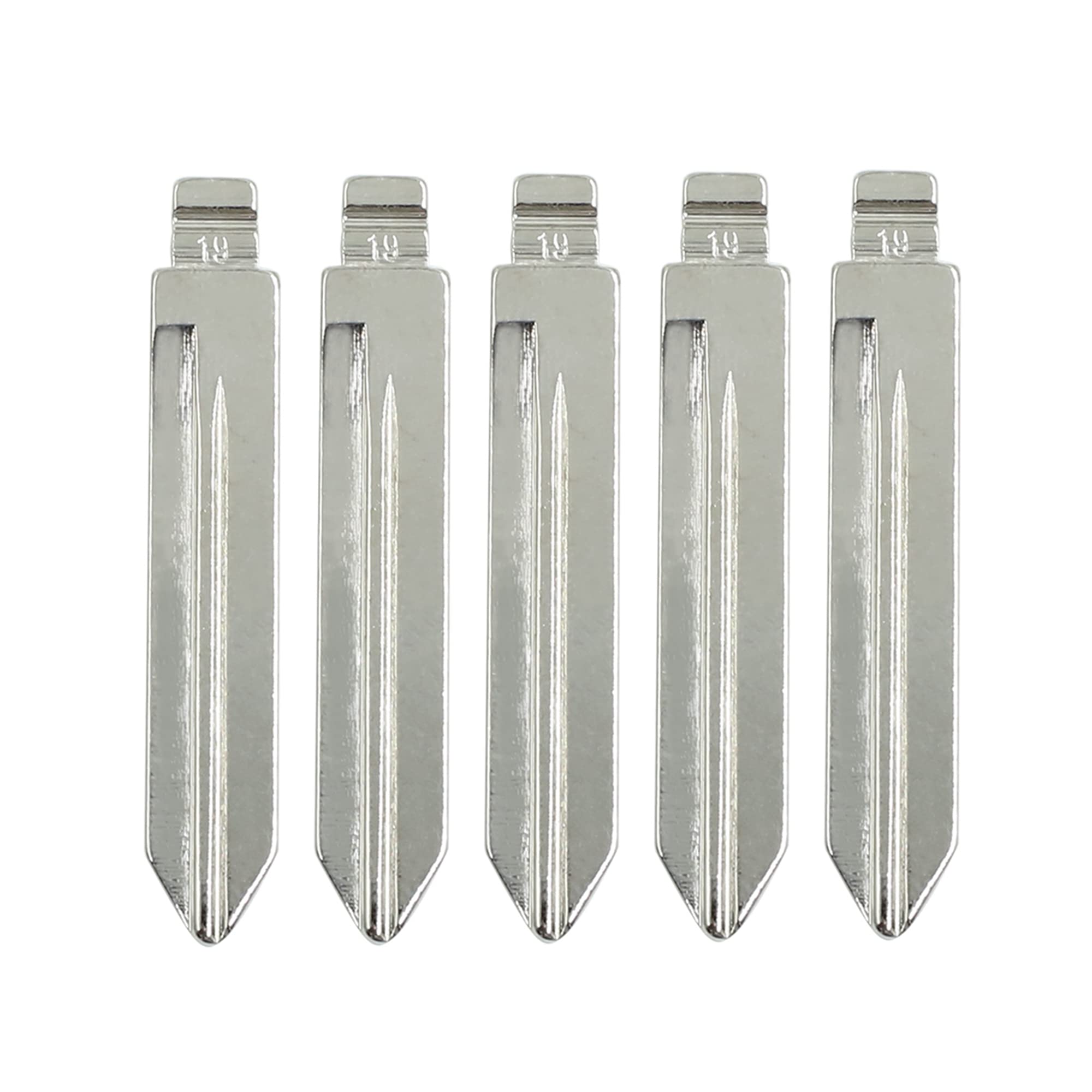 X AUTOHAUX Flip Remote Folding Key Blank Blade Uncut Silver Tone for Ford | 5 pcs, for Mercury, Replacement key blade, Metal