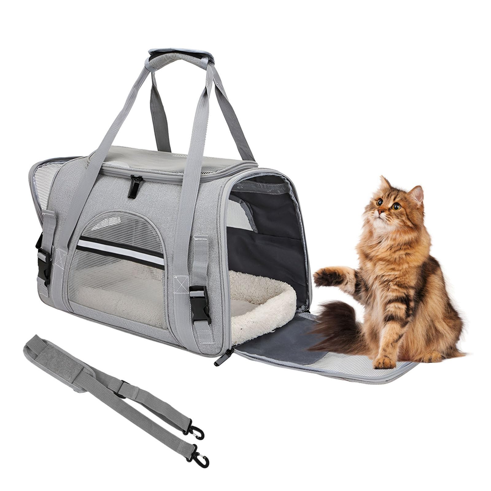 Borsa trasportatore per animali domestici, trasportino per cani e gatti, traspirante, pieghevole, in PET, per animali domestici di meno di 5 kg, trasportino per cani e gatti, traspirante