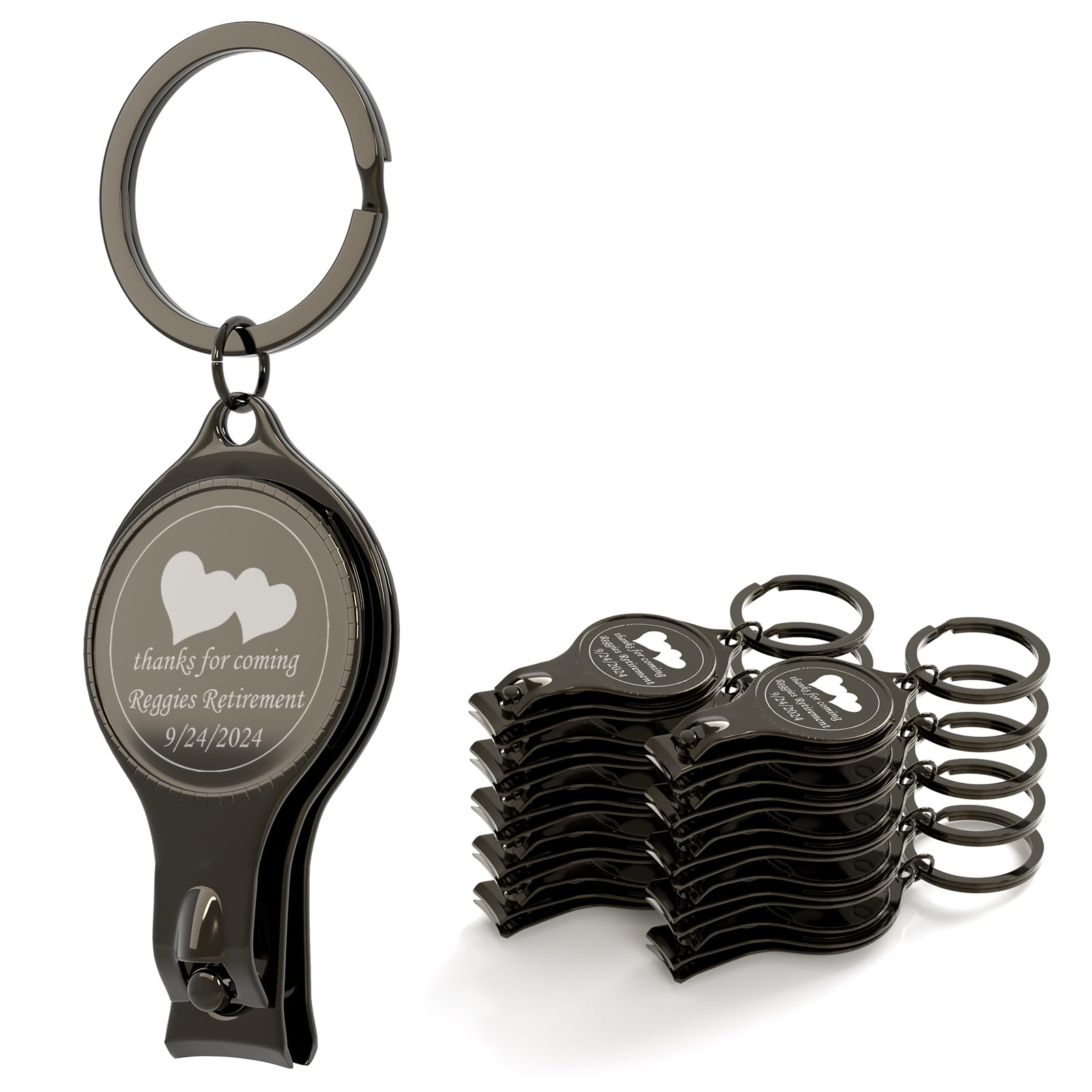 10pcs Personalised 4 in 1 Multi Function Bottle Opener, Black Nail Clipper, Wedding Favours Brewery, Private Customised, Multitool Gifts for Men