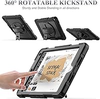 Vista 3 de SEYMAC stock Funda para iPad de 6ª / 5ª Generación Funda/Air 2 / Pro de 9.7 pulgadas, Protección Resistente con Protector de Pantalla, con Soporte