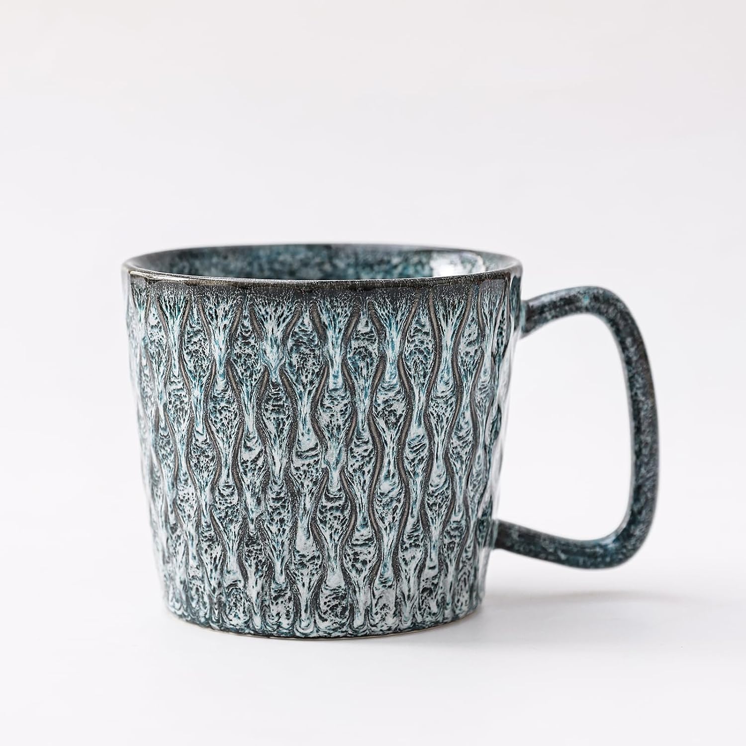 Ceramic Coffee Cup with Handle 13oz，blue：1