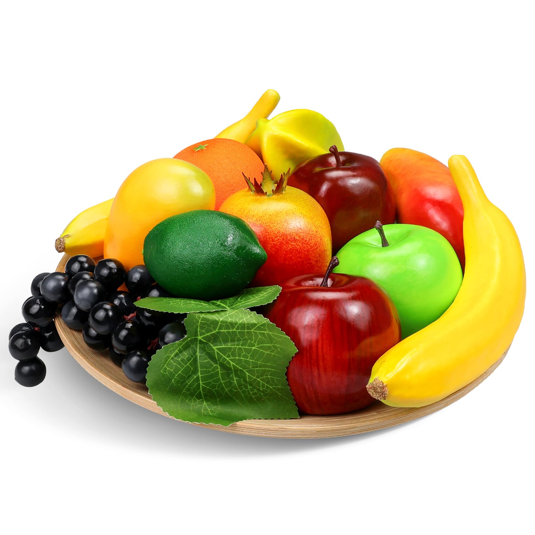 Tenorbass 12 Stück künstliche Früchte, künstliche Obstdekoration, realistische Kunstobst, Lebensmittelauslage, künstliches Obst für die Dekoration Küchentisch Obstkorb künstliche Äpfel Banane Orange