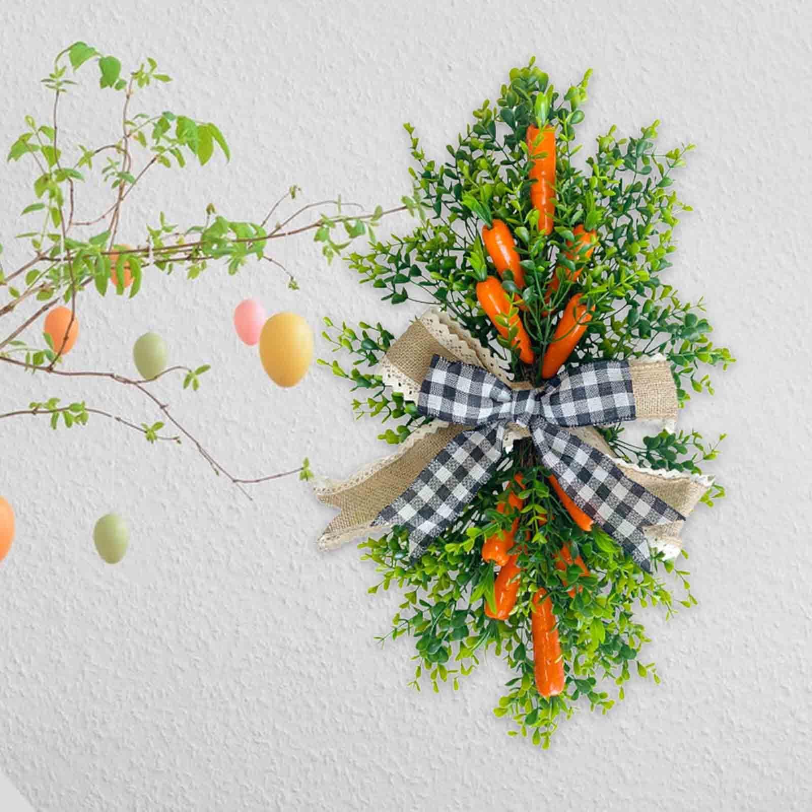 Generic Ghirlanda Pasquale Rustica con Fiori Delicati, Arco Carota