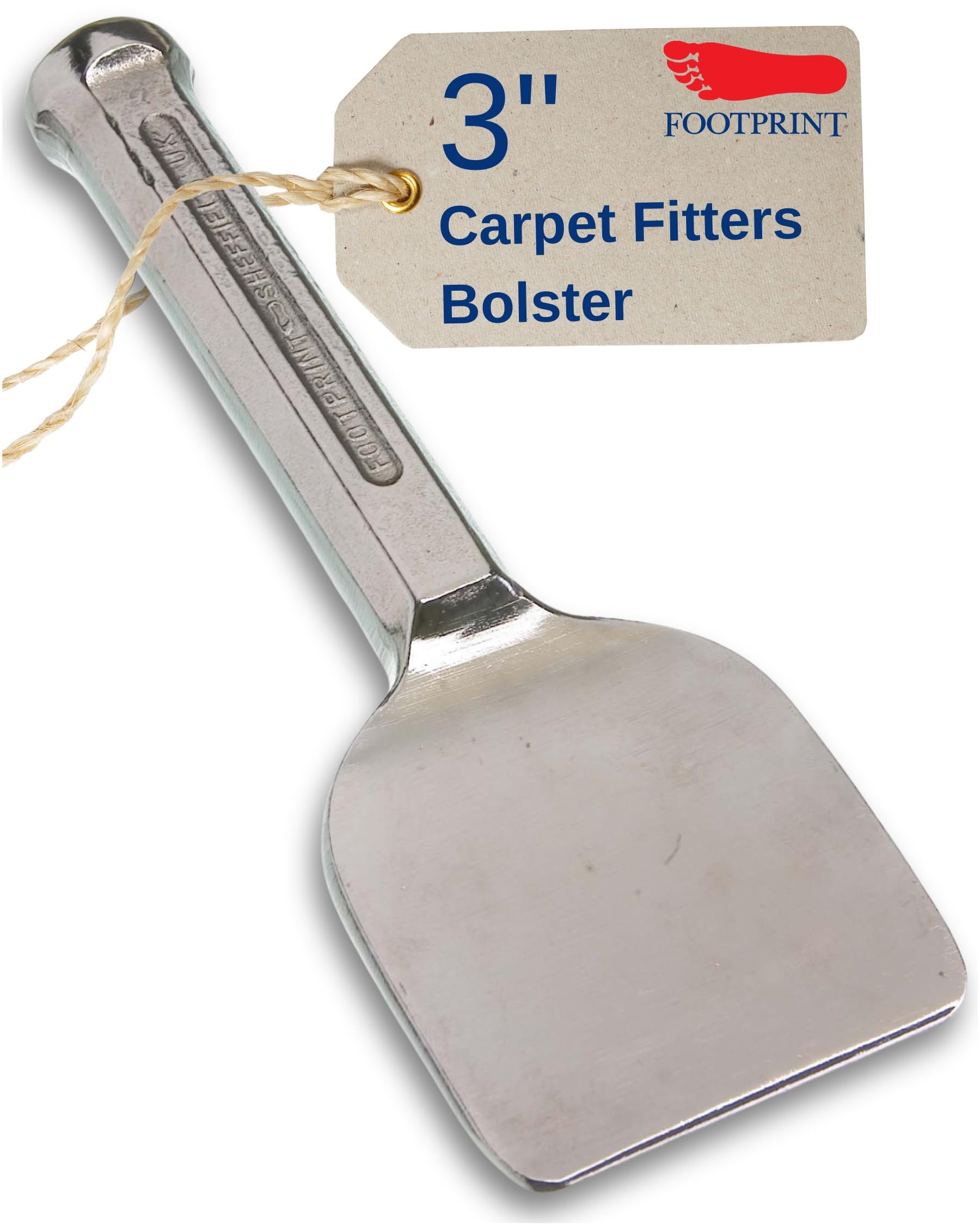 Footprint 3β Carpet Fitters Bolster Tool - UK-Made with Carbon Steel, Fully Drop Forged for Strength, Rust-Proof, Anti-Mushroom Head, Lasts for Generations.