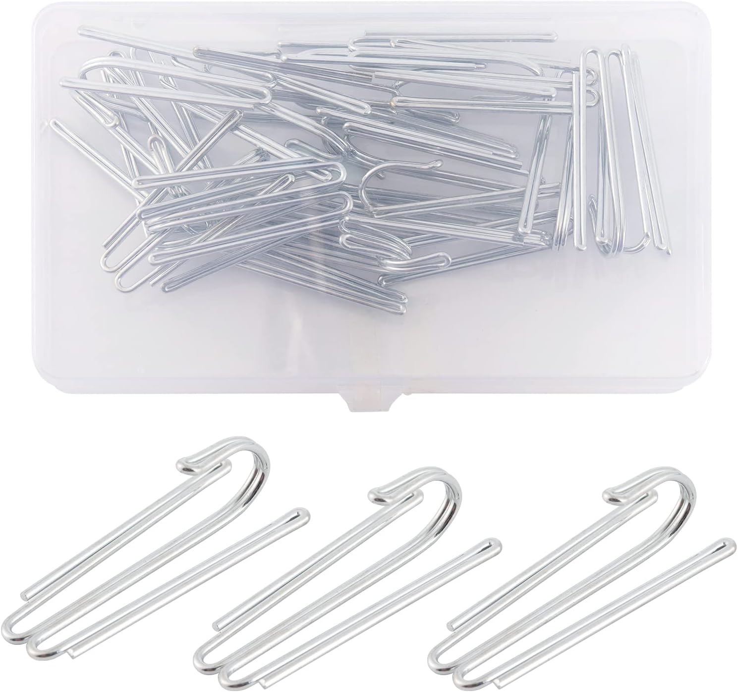 Metal Curtain Hooks Pinch Pleat Header Tape Pins Heavy Duty Deep Prong Hooks(20 Pack)