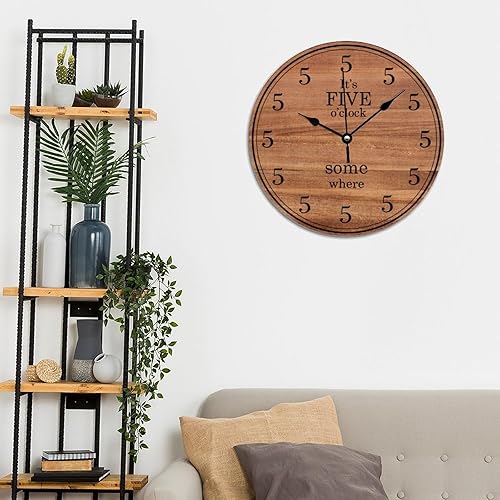 Miniatura 6 de Reloj de pared divertido para compañero de trabajo, reloj silencioso sin tictac de 12 pulgadas, funciona con pilas, decoración del hogar de madera