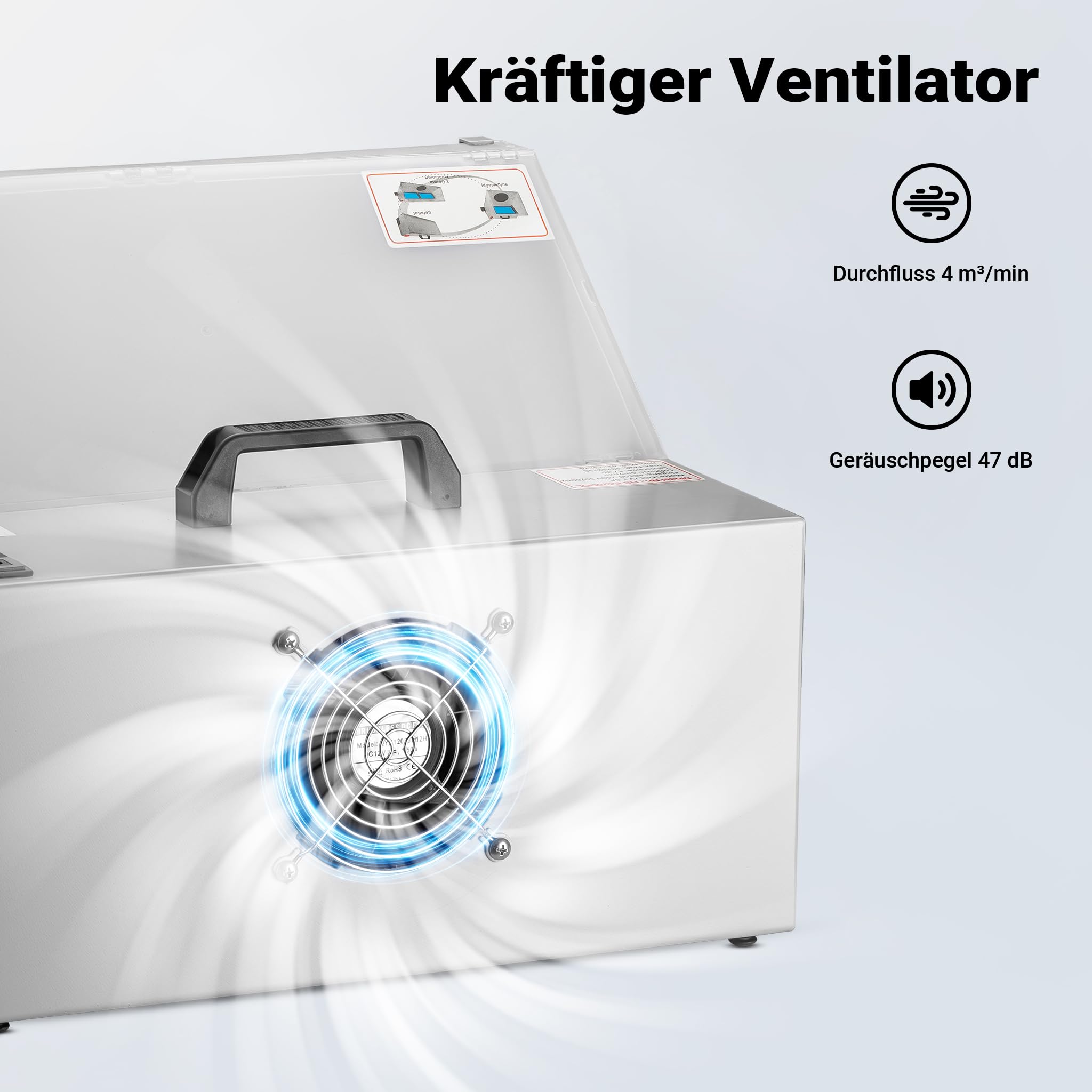 Wiltec Airbrush Absauganlage 4 m³/min, nur 47 dB, zur Absaugung von Farbe Farbnebel Sprühnebel, Filter erweiterbar, mit LED Beleuchtung, Lackierkabine für Airbrush-Arbeiten