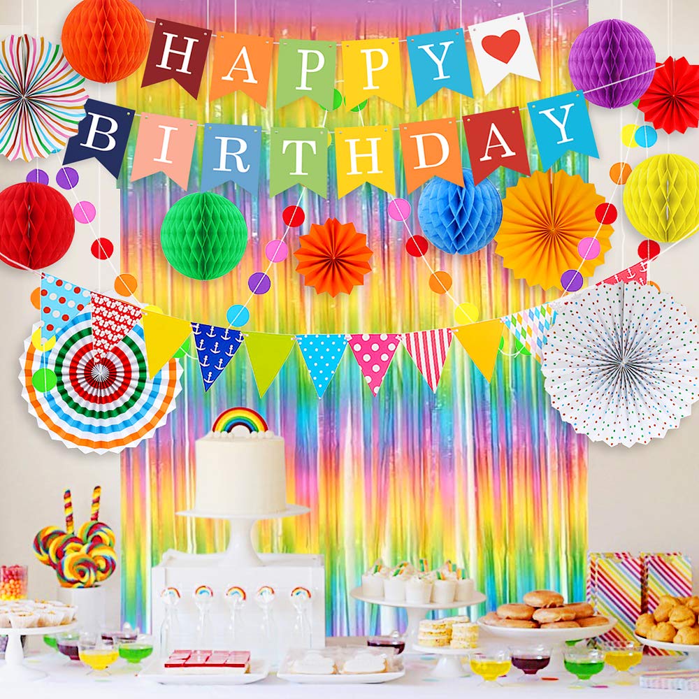 Buy Colorful Birthday Party Decorations, Rainbow Party Decorations
