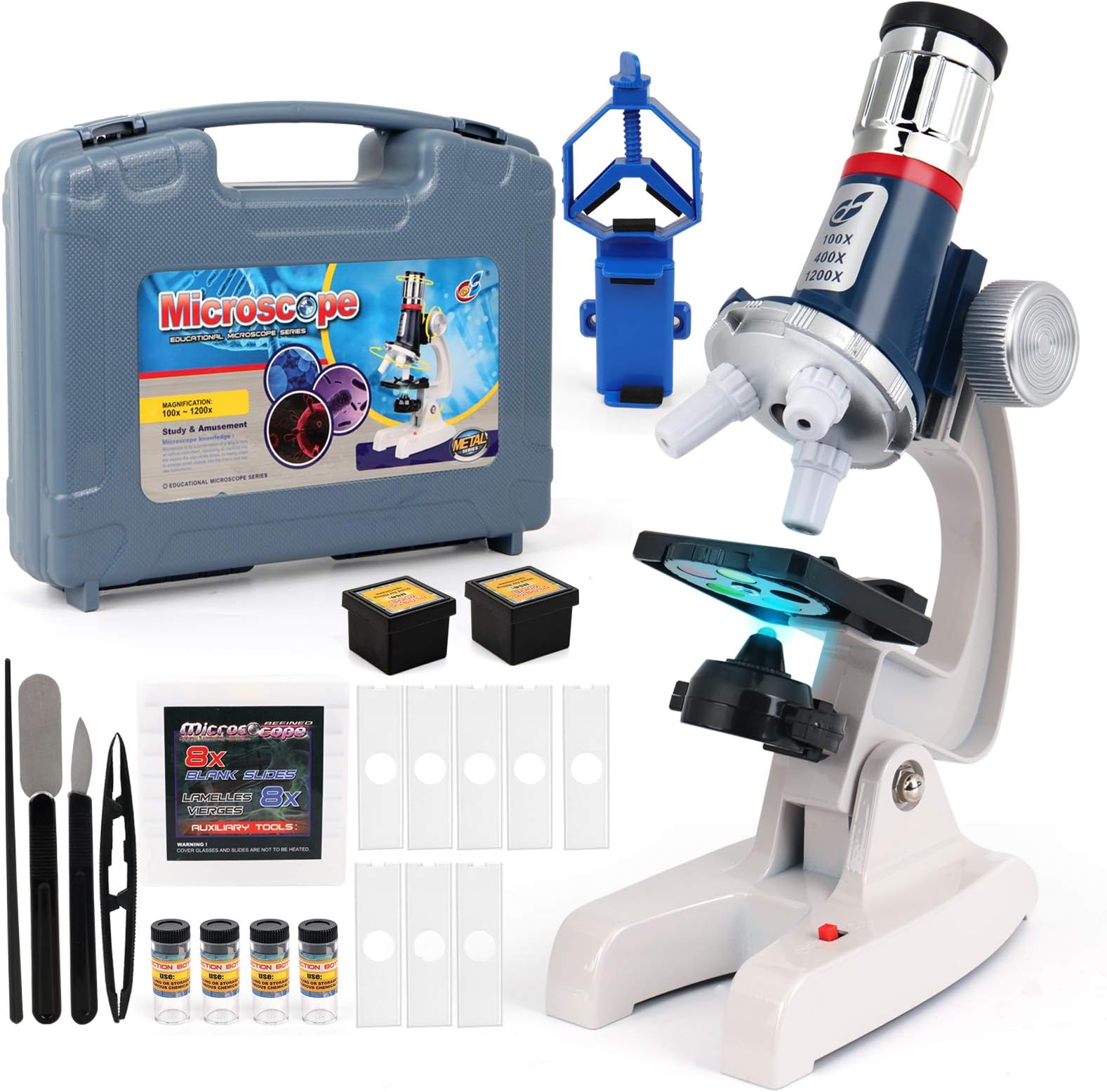 Microscope Kit for Kids Student Beginners