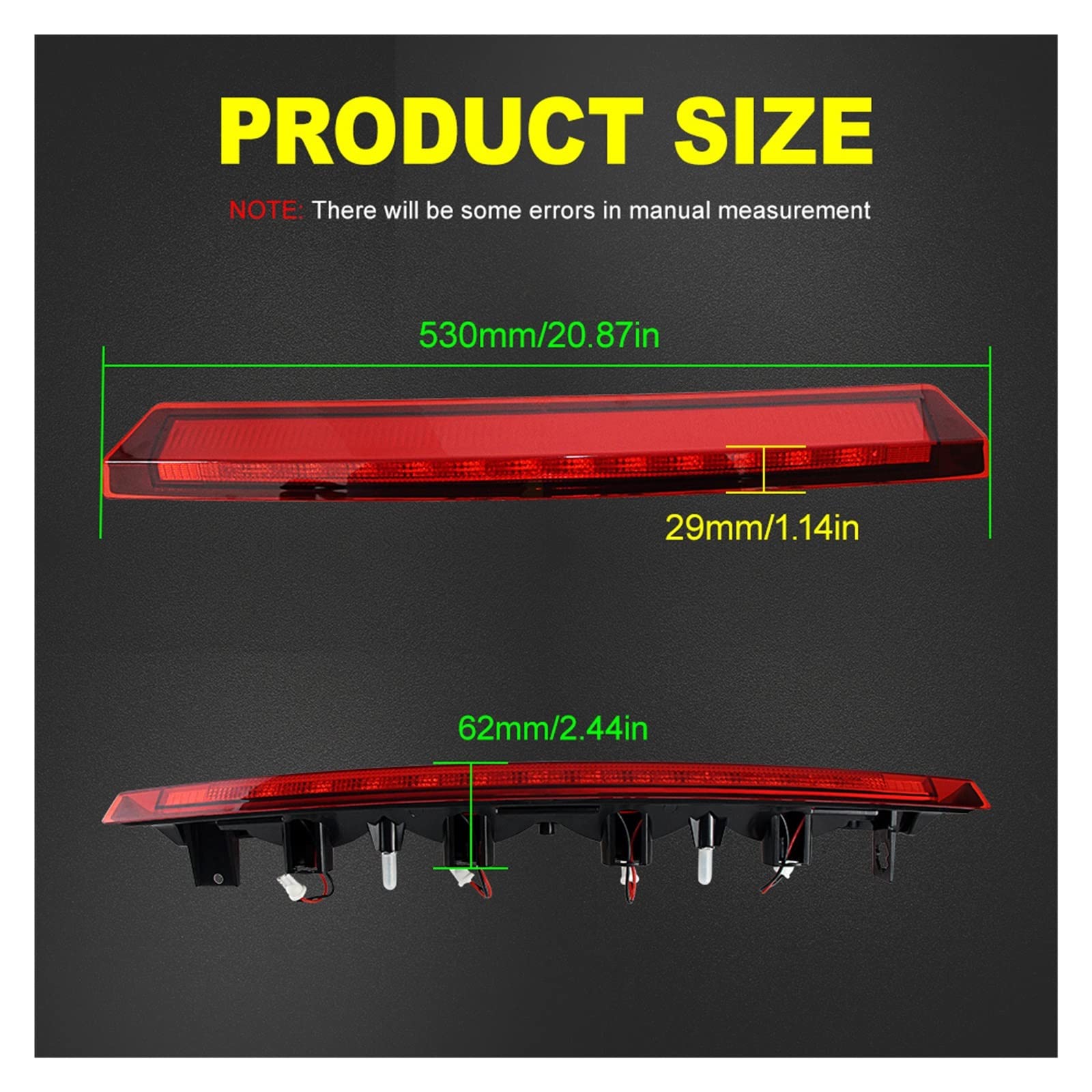 Car Third Tail LIGHT Brake Stop Light Rear Trunk Signal Lamp Assembly Fit For FORD MUSTANG 1999-2004 Car Accessories 1R3Z13A613AB (Color : 1pcs LED Red Lens)