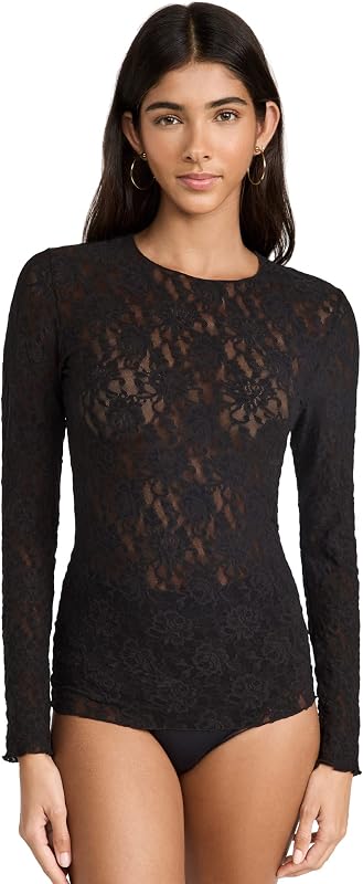 hanky panky Women's Signature Lace Unlined Long Sleeve Top