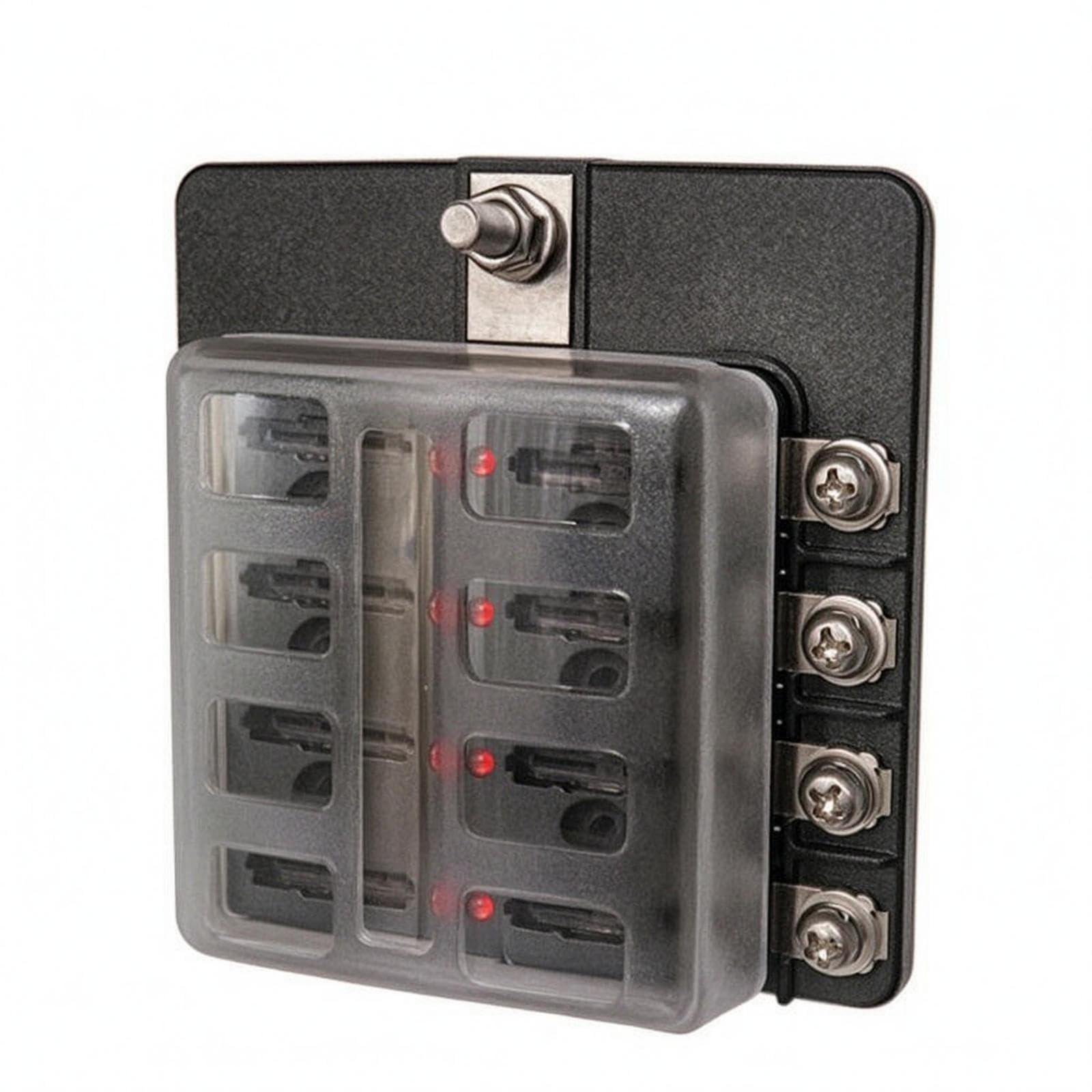 Electrical Protector Box Gray-Tinted Cover 32V Electrical Protector Holder Metal Terminals Auto Electricals 8 Way-image-26