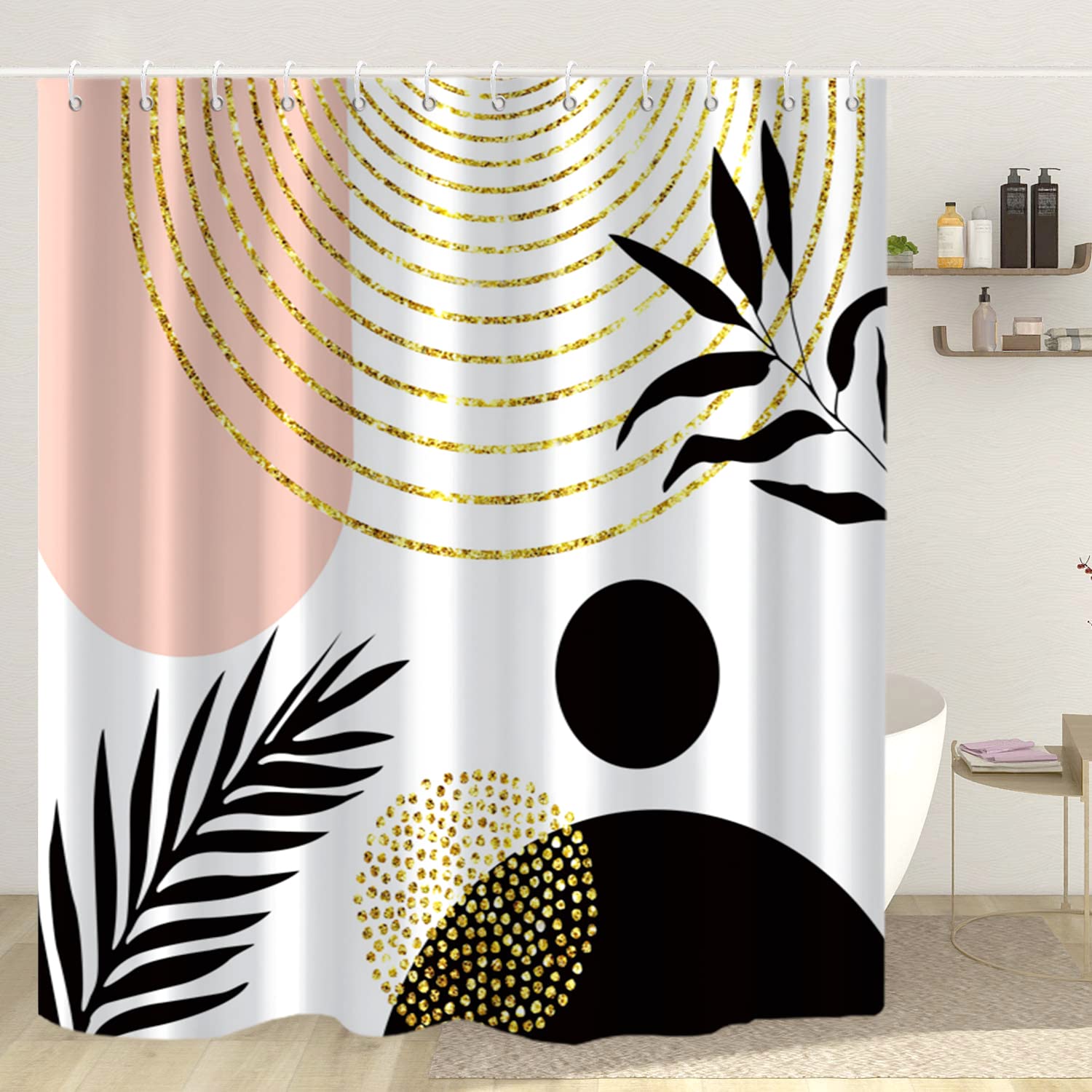 Tenda da doccia magnetica pieghevole a forma di arco impermeabile, design invisibile, accessorio da bagno multifunzionale ispirato ai fan