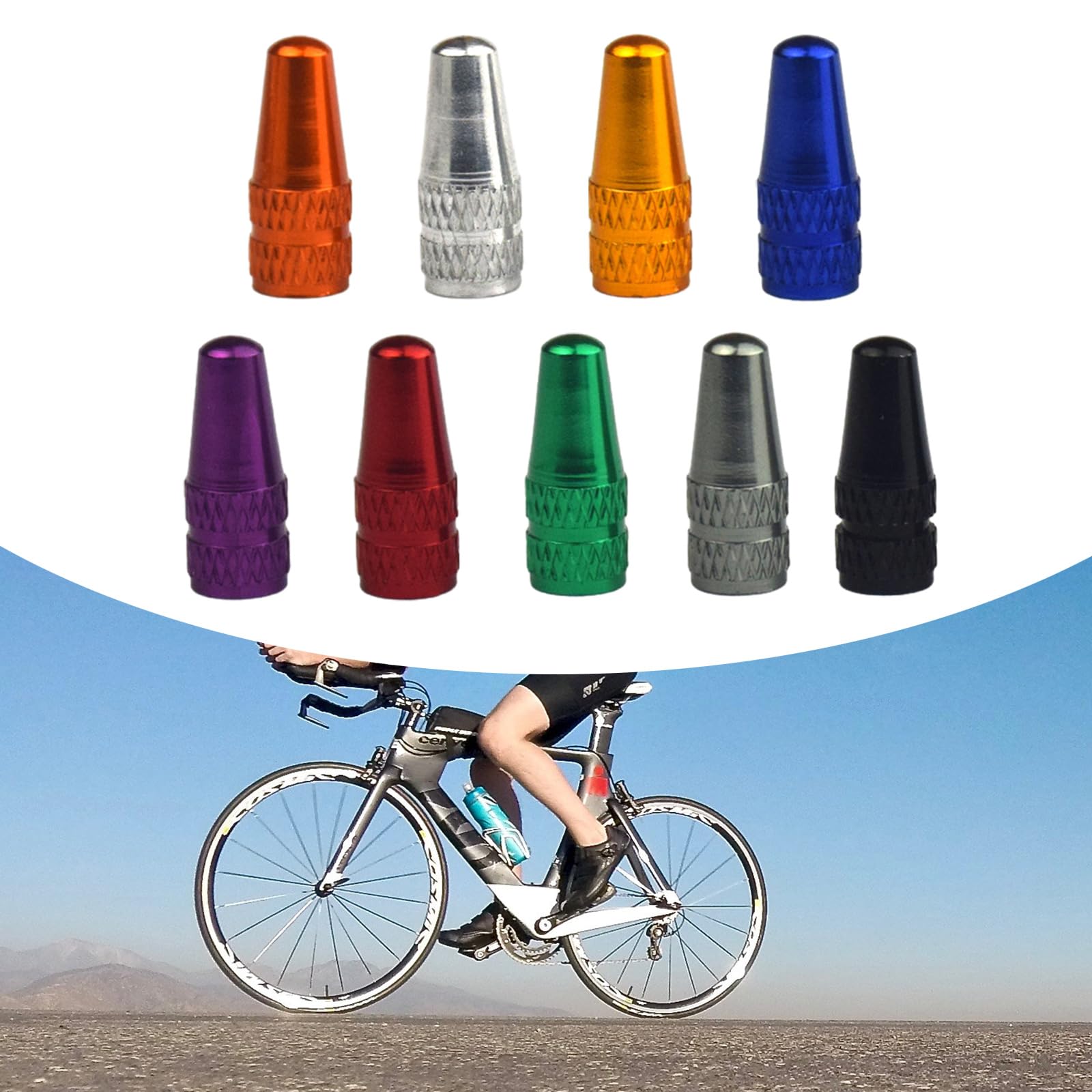 ljhnba 4Pcs Bike Tire Valves Stem Caps Aluminium Alloy Tire Valves Stem Covers Bike Tire Caps Bike Accessories