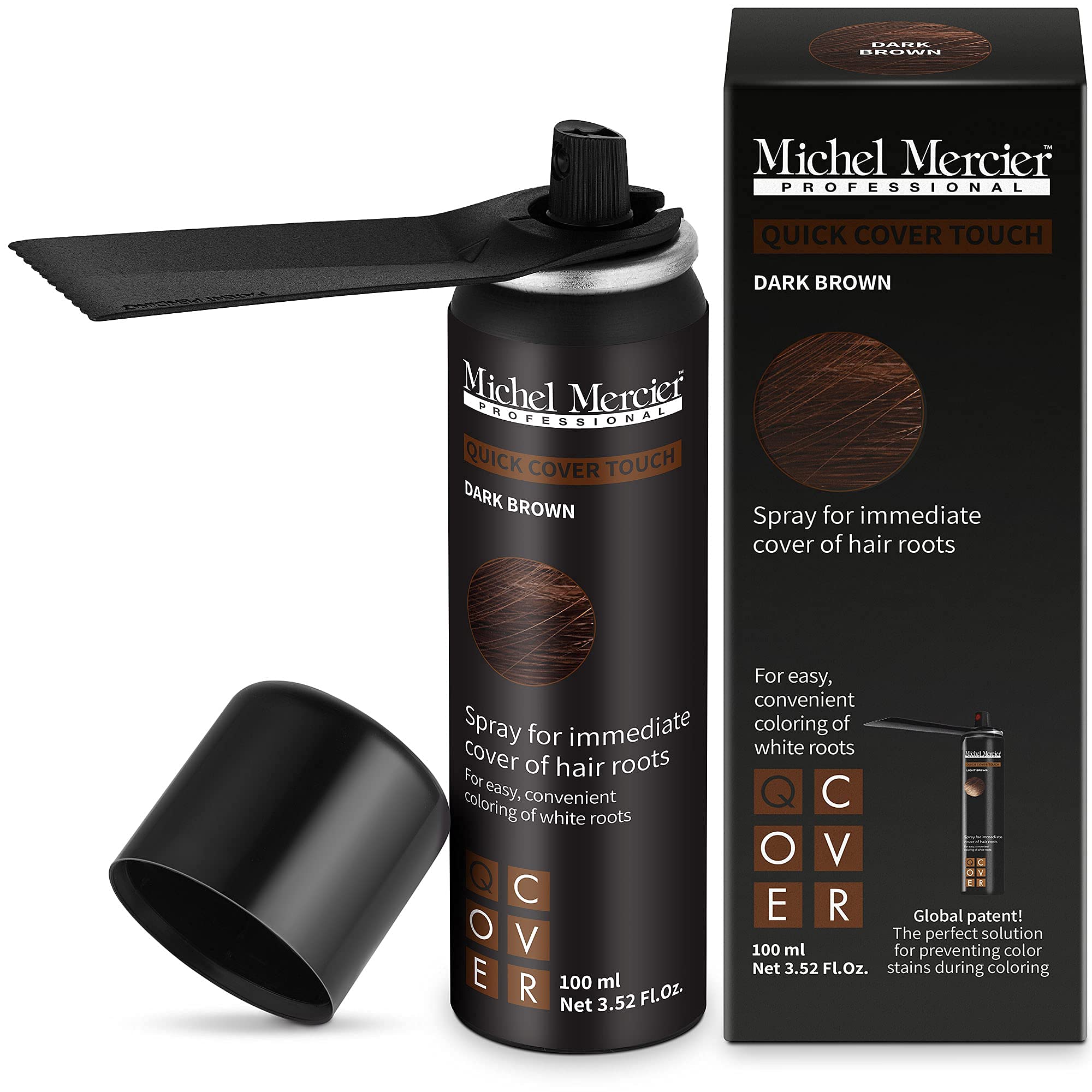 Amazon.com: Michel Mercier Hair Root Touch Up Spray with Unique Applicator,  Protects Hairline and Scalp Health, Fast and Easy Grey Hair Cover Up  Concealer for Women and Men, Instant Gray Coverage (Dark