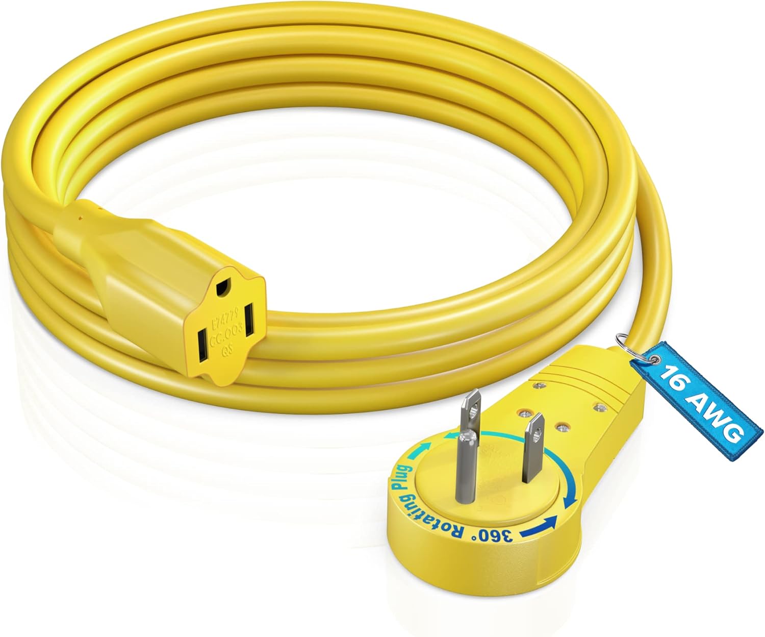 Maximm Cable 6 Feet 360° Rotating Flat Plug Extension Cord