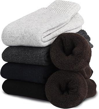 VoJoPi 5 Pairs Wool Socks Mens Thick Thermal Winter Warm Socks