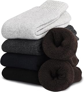 VoJoPi 5 Pairs Wool Socks Mens Thick Thermal Winter Socks for Men Warm Hiking Socks Super Soft Cozy Boot Socks, Size UK 6-11