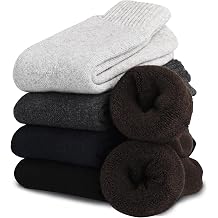 VoJoPi Wool Socks Mens Thick 5 Pairs Thermal Warm Winter Super Soft Cozy Boot Socks for Cold Weather, Size 7-12