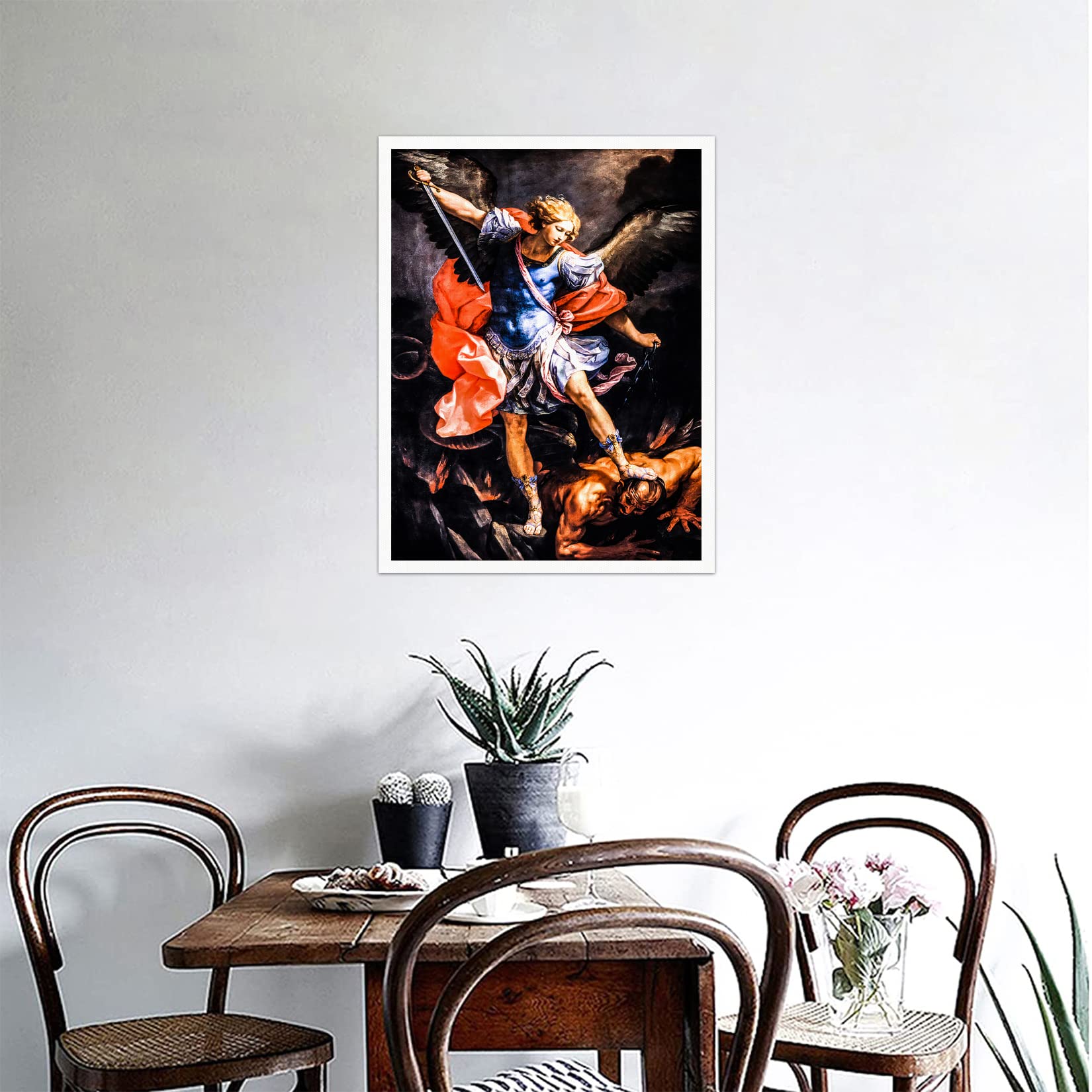 ホセ・ベルガーラ・ヒメーノ、大天使聖ミカエル、新品額装付、画集画 宗教画大天使ミカエル Amazon.co.jp: 聖ミカエル大天使（12