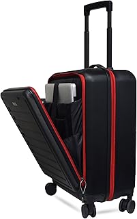 Swiss Military PRIMUSPLUS Laptop Trolley Bag 55cm Cabin Suitcase, Lightweight ABS, 15.6” Laptop Slot, 360° Wheels, Push-bu...