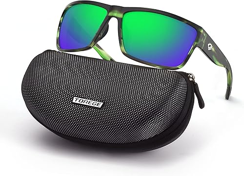 Miniatura 19 de TOREGE - Lentes de sol polarizados deportivos para hombres y mujeres, para ciclismo, correr, golf, pesca, TR26 Marco negro y lente plateado cobre