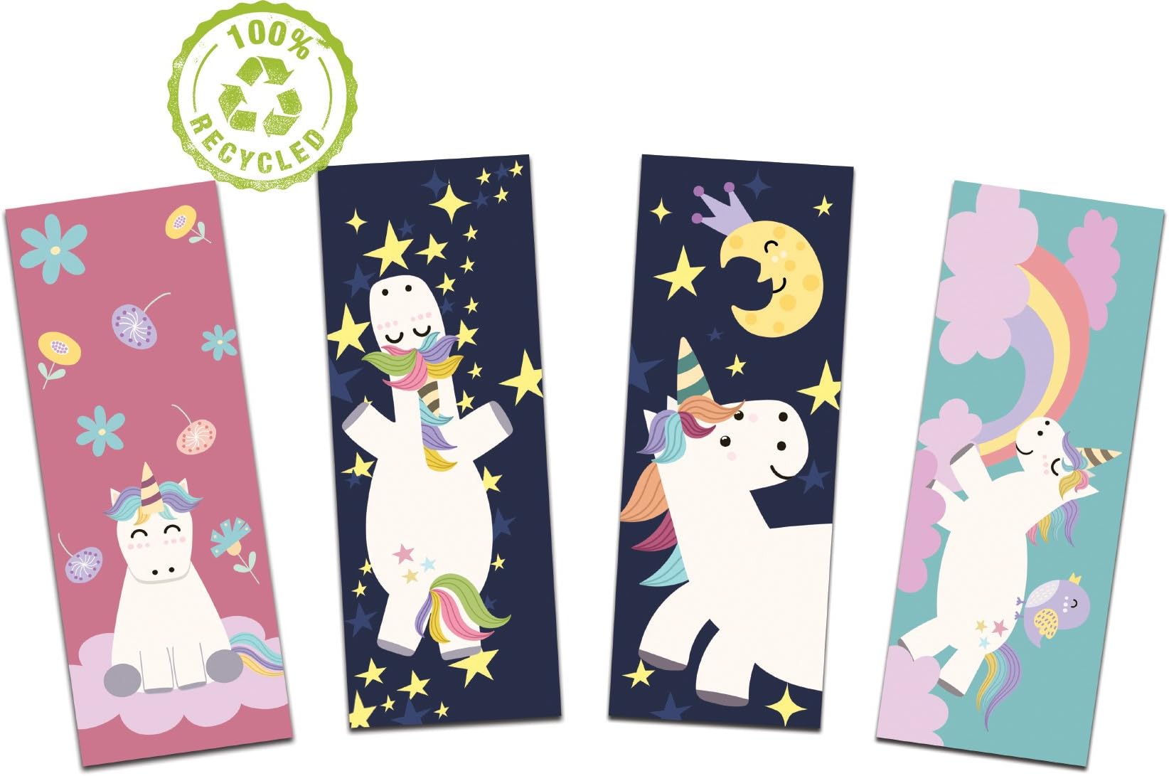 12er Set Einhorn-Lesezeichen I 3 süße Motive I für Kinder Mädchen I ...