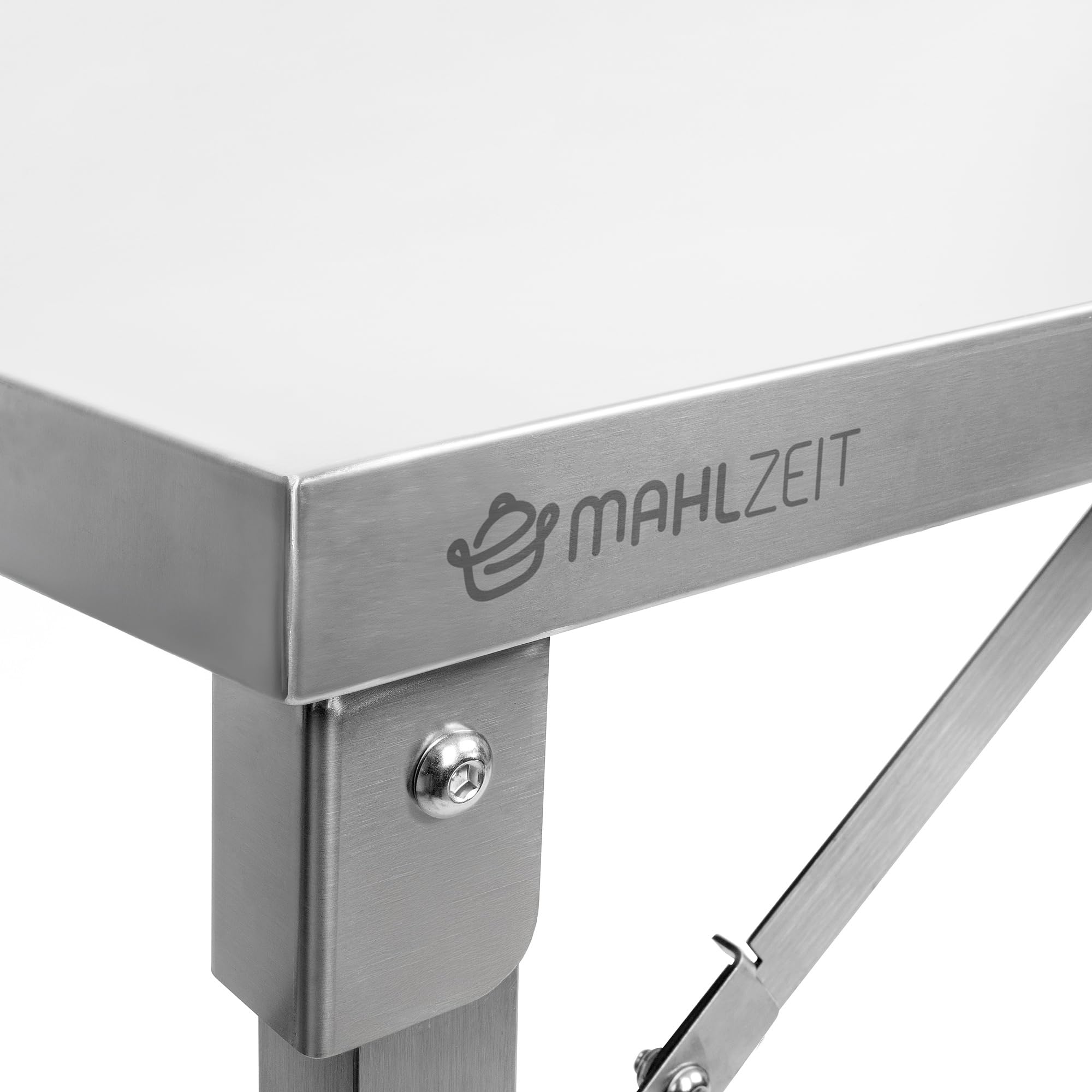 Mahlzeit Mesa de Acero Inoxidable Plegable para Preparación de Alimentos | 100 x 70 x 80 cm | Gastronomía, Catering, Jardín, Mueble de Cocina, Mesa de Bricolaje INOX