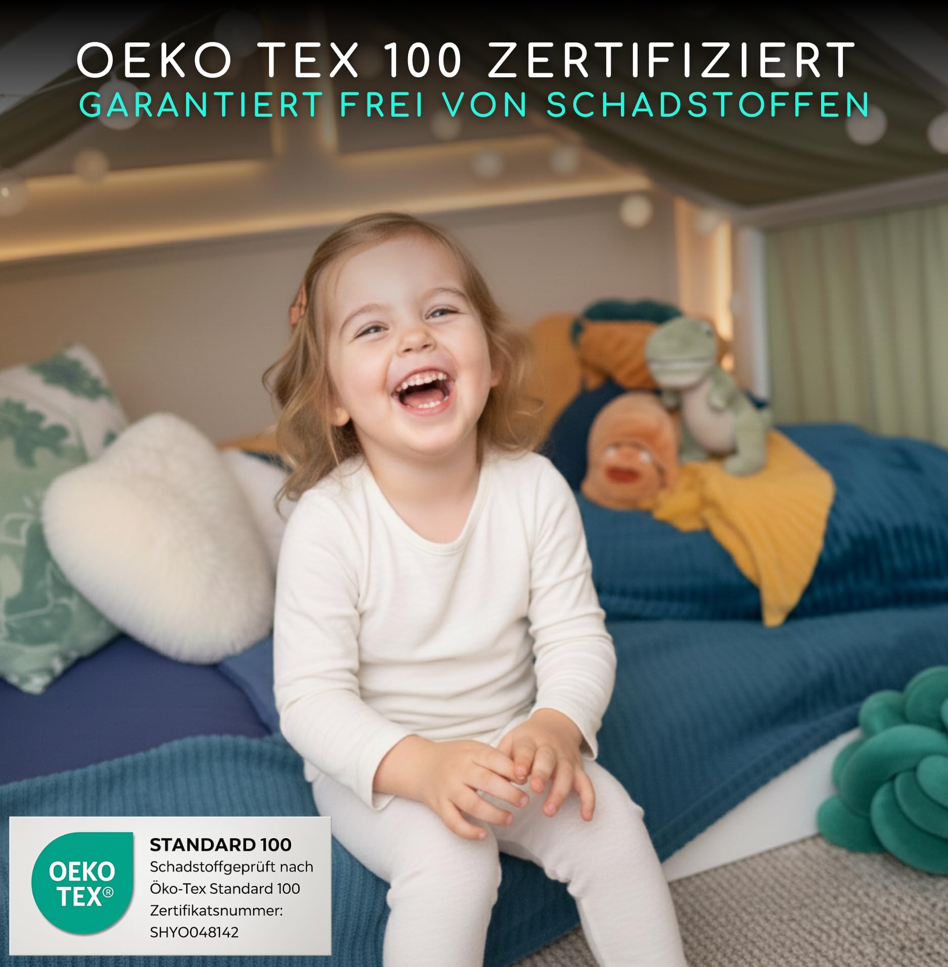 ALAVYA HOME® Voile de lit en Forme de Maison Moon 110x360 cm en Mousseline de Coton 100% – Décoration Chambre d’Enfant, Ciel de lit, Rideau de lit, décoration pour Filles & garçons – Kaki