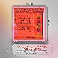 Vista 6 de Apevia Prism-Elite-PK Prism Elite Mid Tower ATX Gaming PC Cube Case con 7X ventiladores PWM ARGB de 120 mm, 366 modos RGB, 2 paneles de vidrio